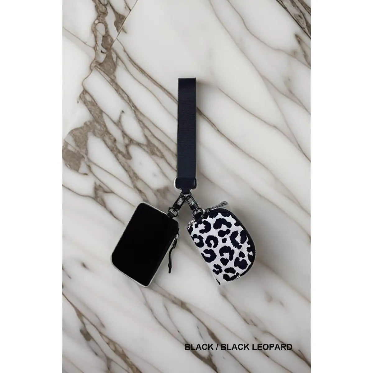 Black Leopard Wristlet Wallet
