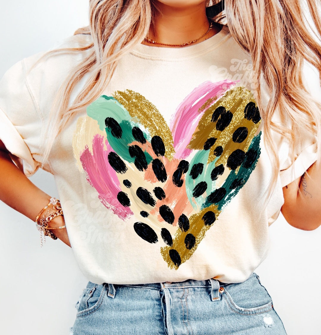 Leopard Heart Tee