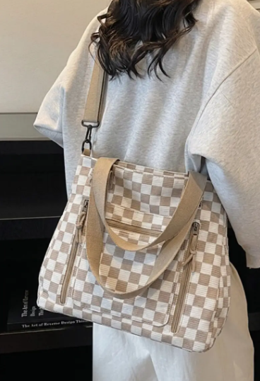 Checkmate Carry All Corduroy Tote Bag