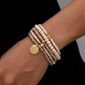 Cute Stackable Light Pink Bracelets with Charm