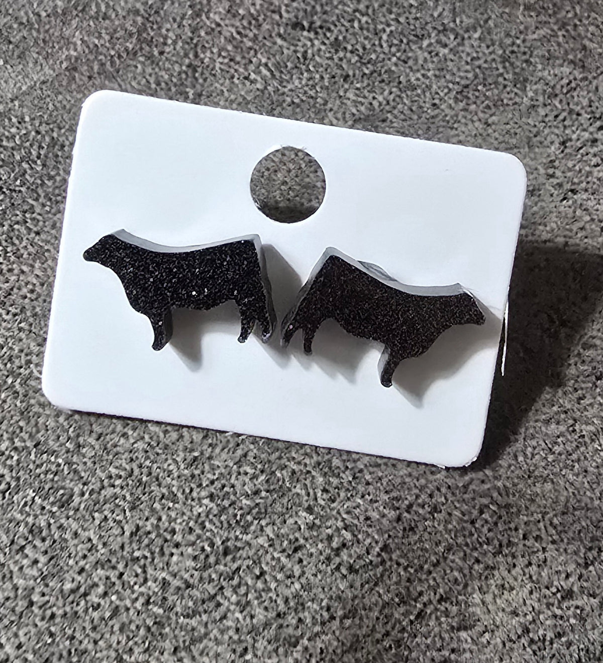Angus Cattle Glitter Earrings