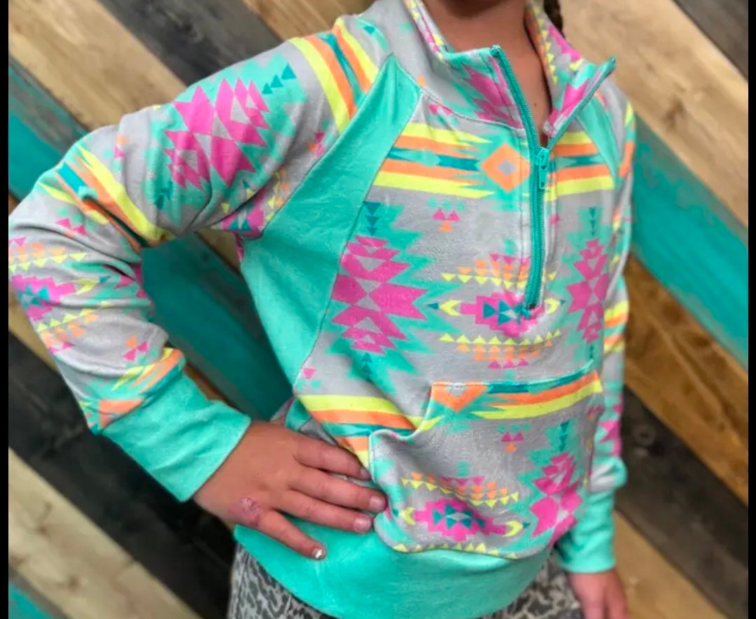 Girls Aztec Dreamers Qtr Zip