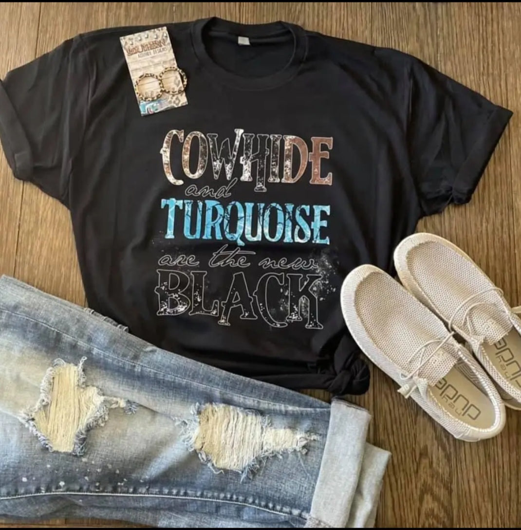 Cowhide and Turqouise Graphic