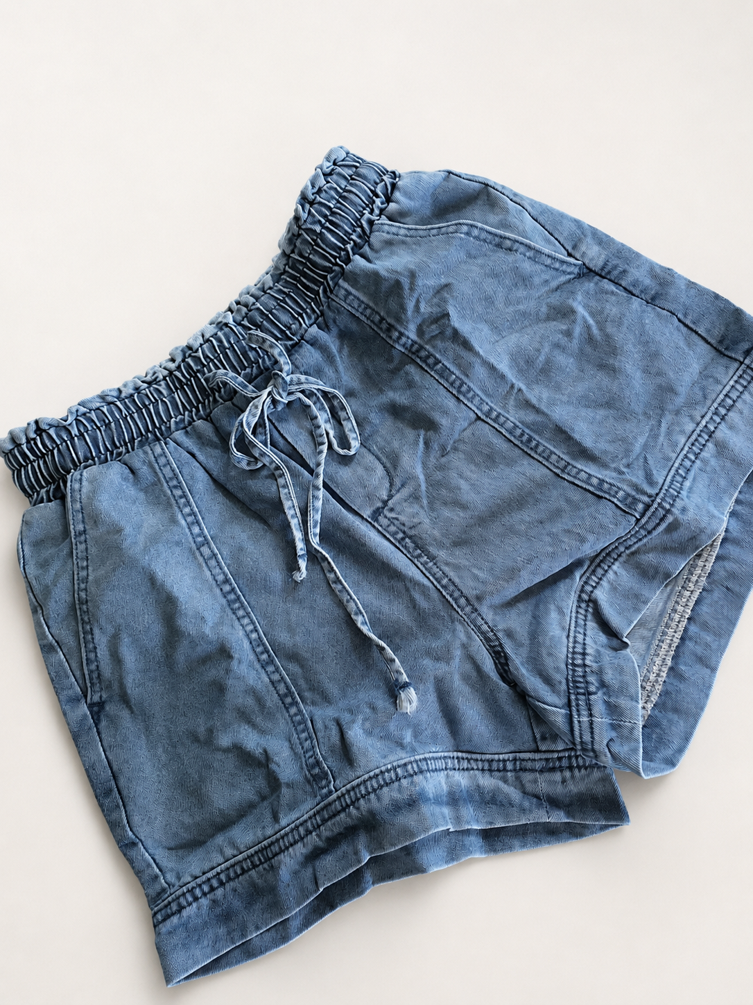 Tie Jean Shorts